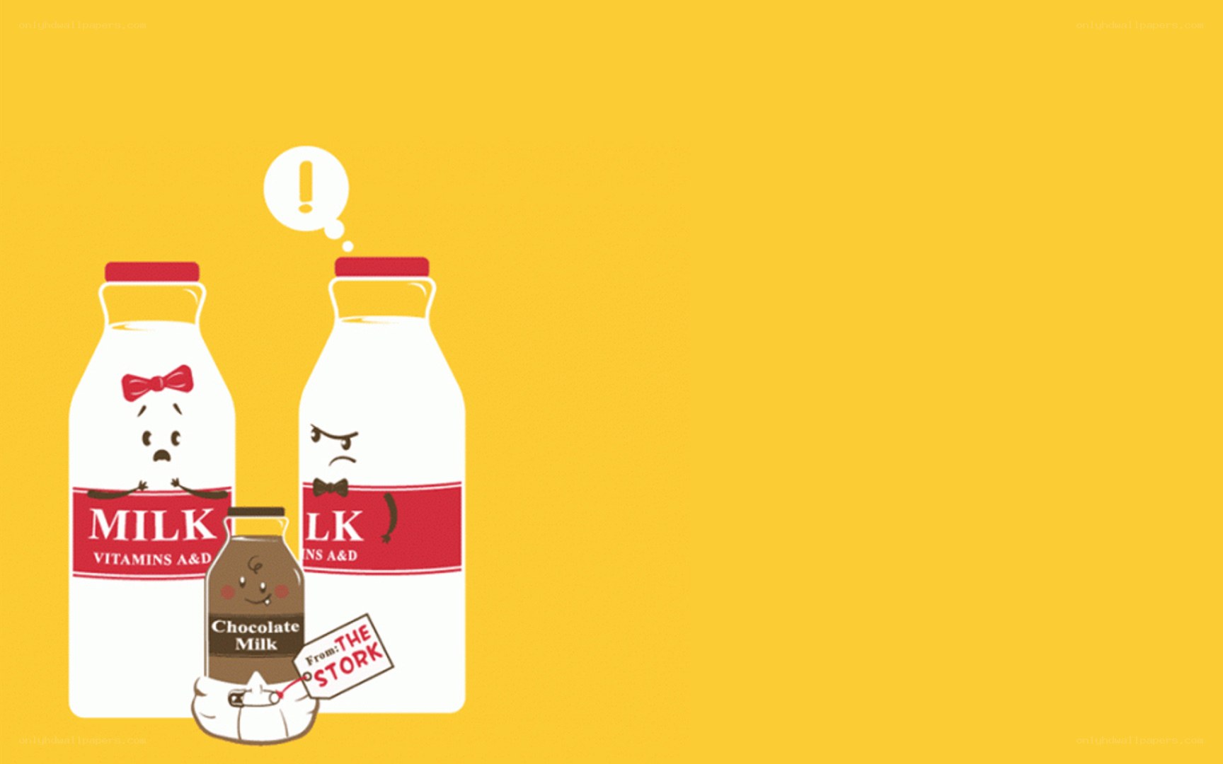 Milk bottles with cartoon faces
