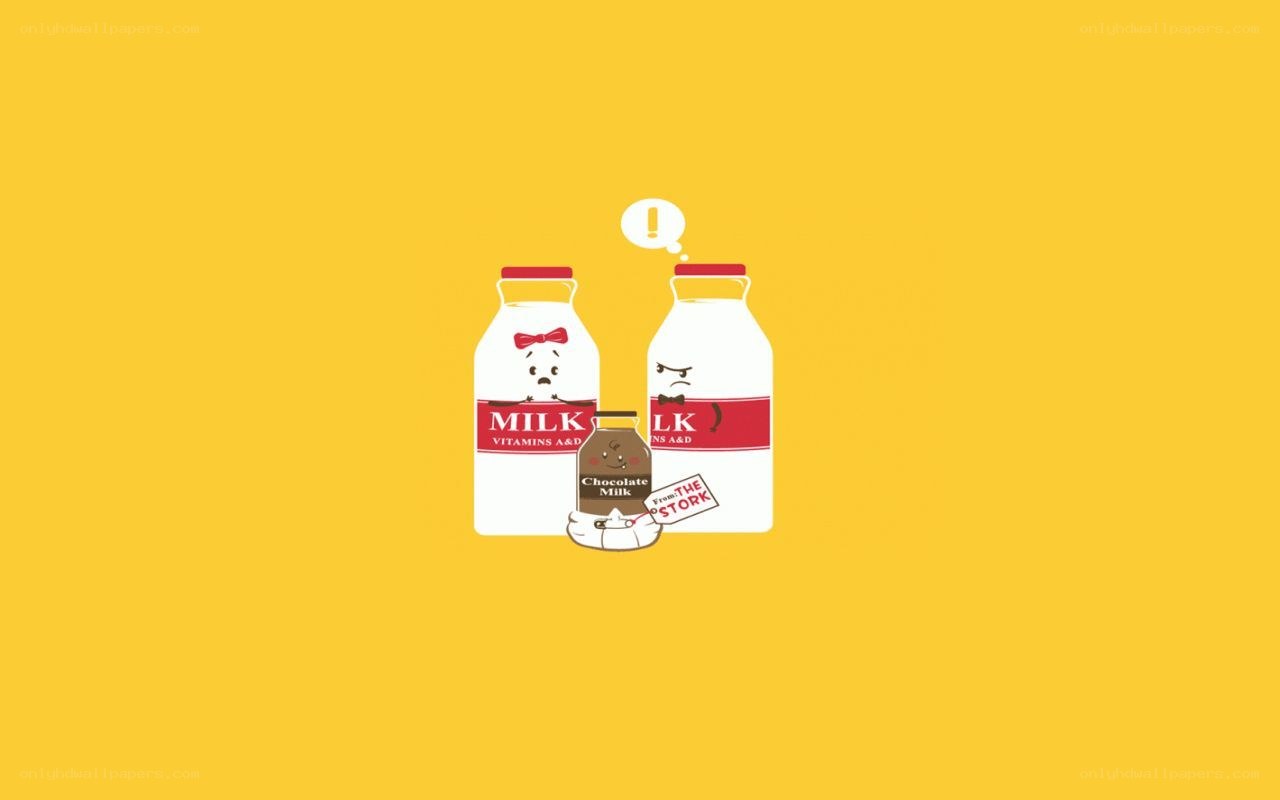 Milk bottles with chocolate milk