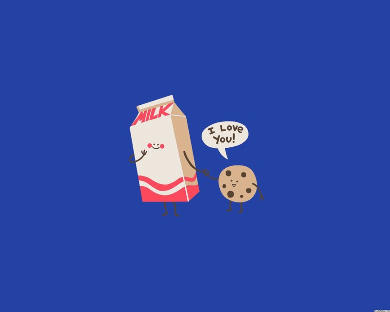 Milk Carton and Cookie — Blue