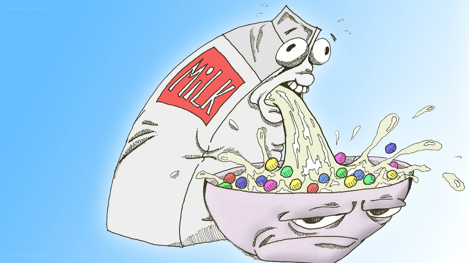 Milk carton pouring cereal