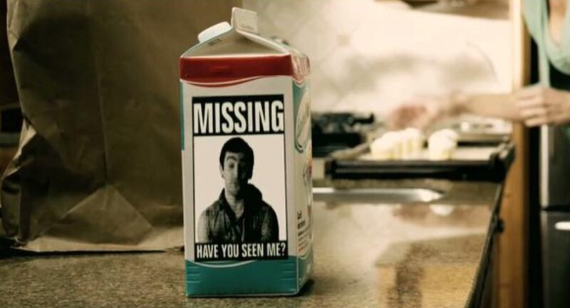 Milk Carton with Missing Person Poster