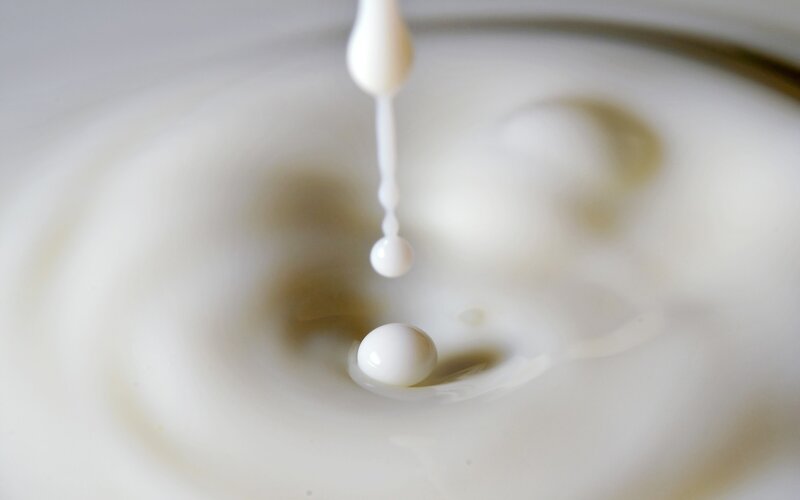milk drop creating ripple