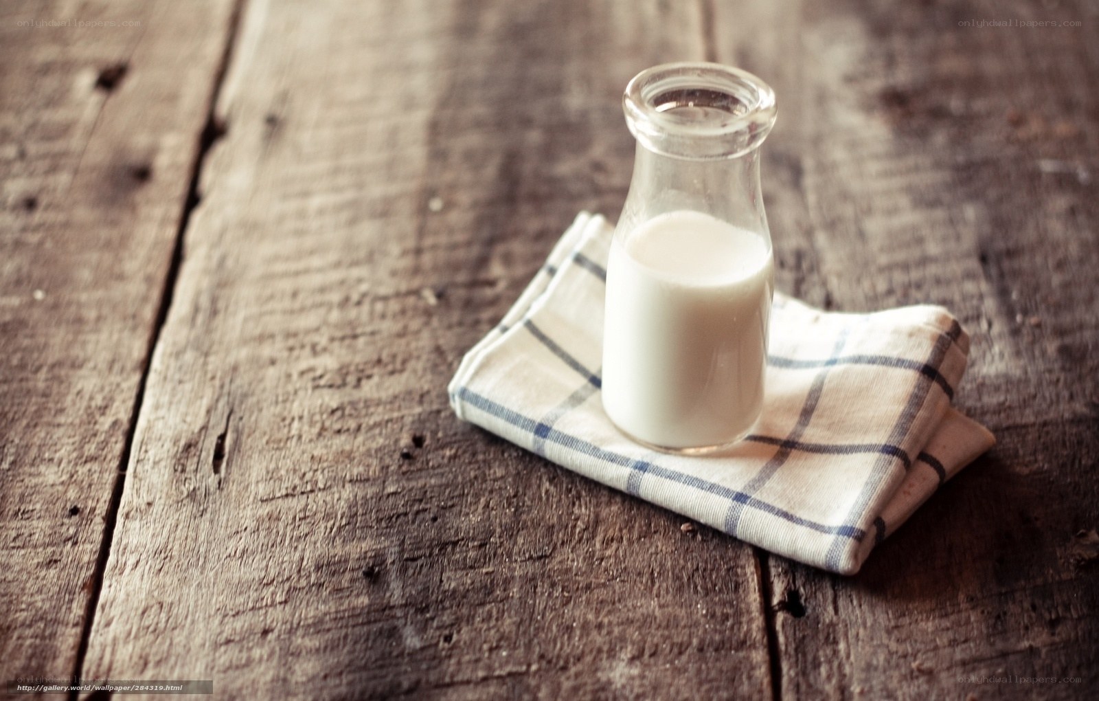 Milk in a glass bottle