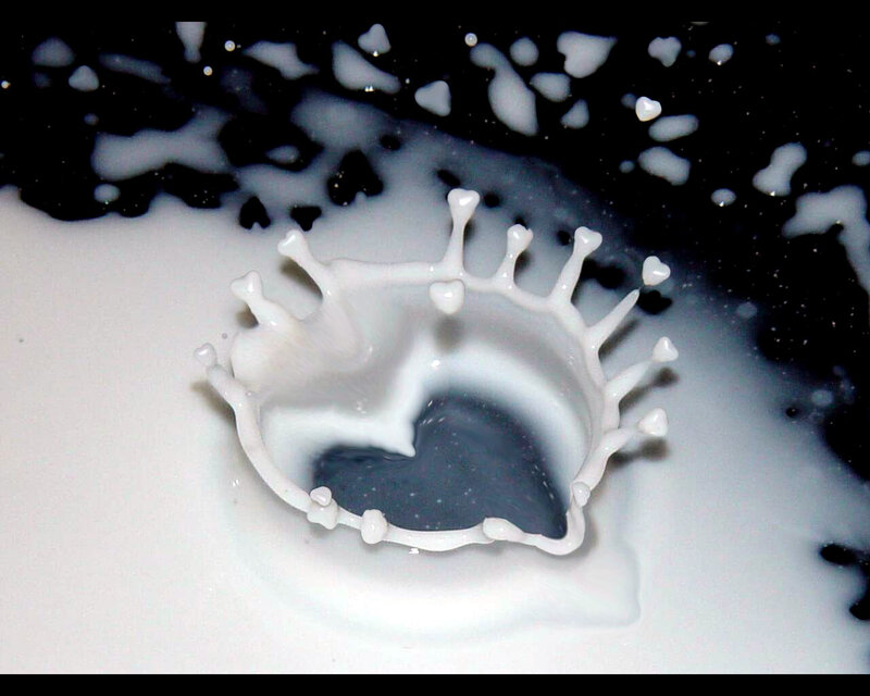 milk splash heart shape