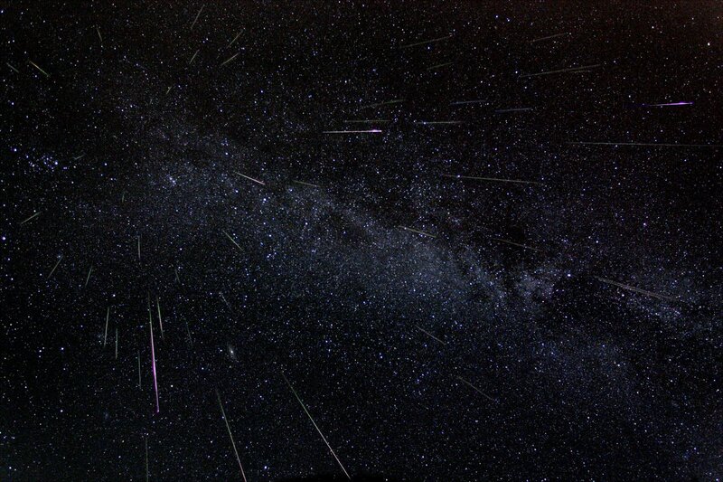 Milky Way and meteor shower