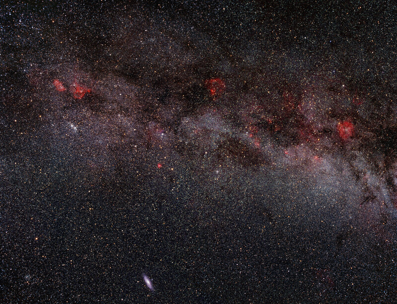 Milky Way Galaxy — Black, Cosmic, Night, Photograph, Stars, Nebulae, White, Red