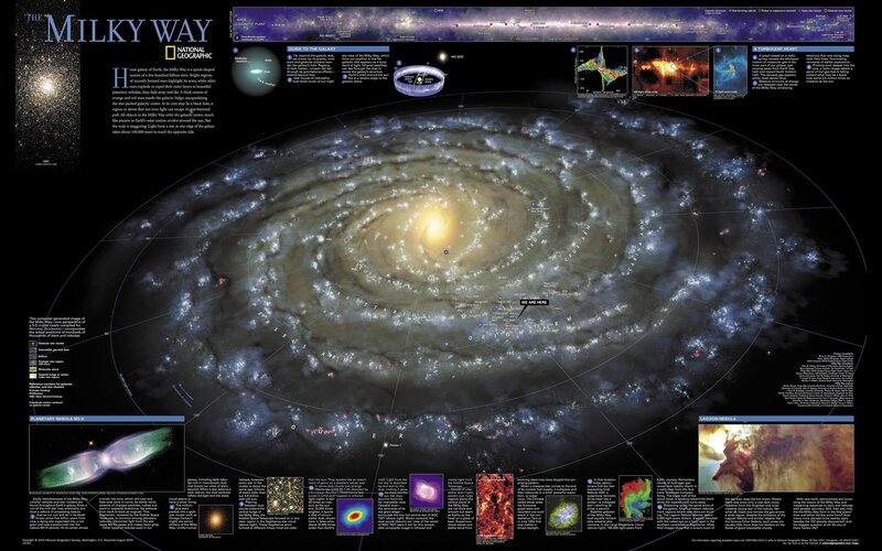 Milky Way Galaxy — Black, Dramatic, Illustration