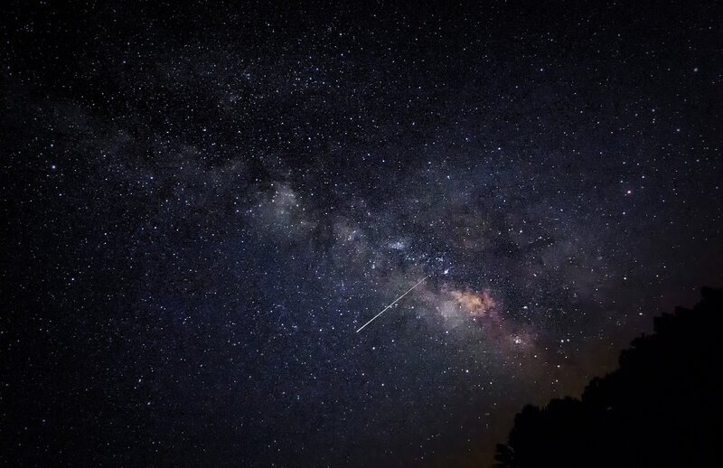 Milky Way Galaxy — Black, Serene, Night, Photograph, Stars, Meteor