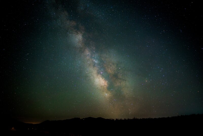 Milky Way Galaxy — Black, Serene, Night, Photograph, Stars, Mountains