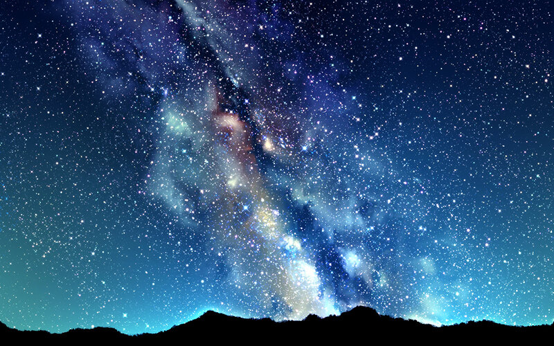 Milky Way Galaxy — Blue, Serene, Night, Digital Art
