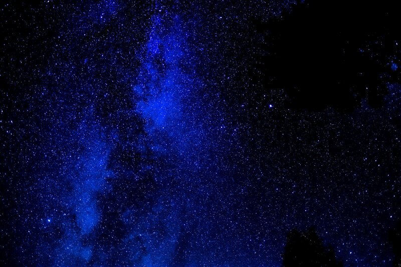 Milky Way Galaxy — Blue, Serene, Night, Photograph, Stars, Space, Silhouette