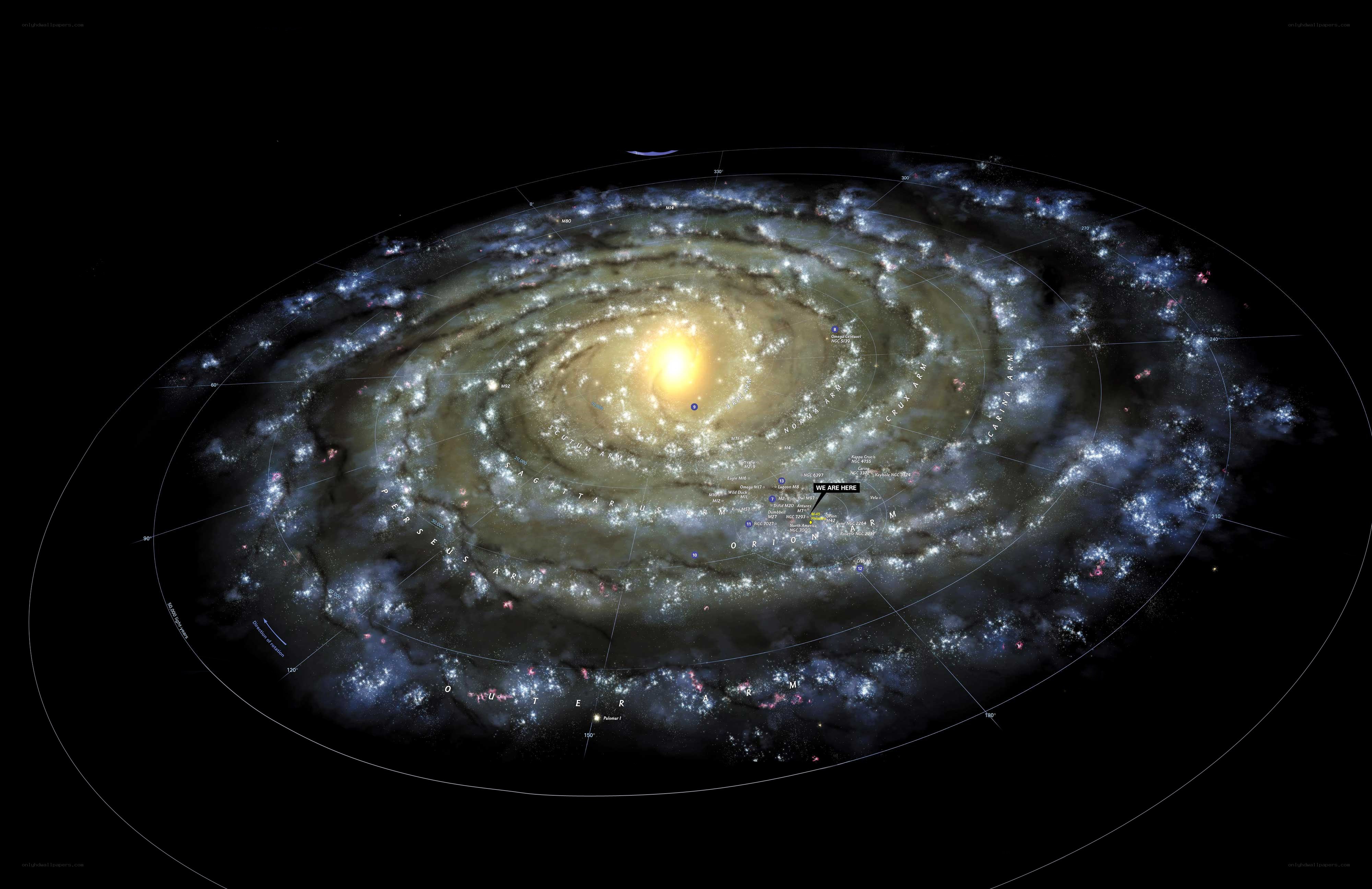 Milky Way galaxy map