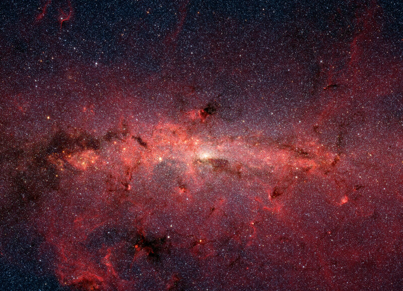 Milky Way Galaxy — Red, Cosmic, Night, Photograph