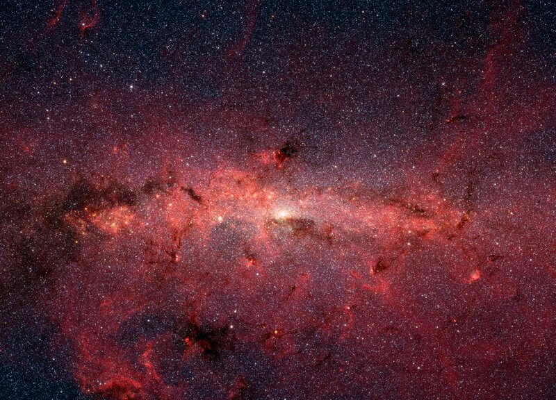 Milky Way Galaxy — Red, Cosmic, Night