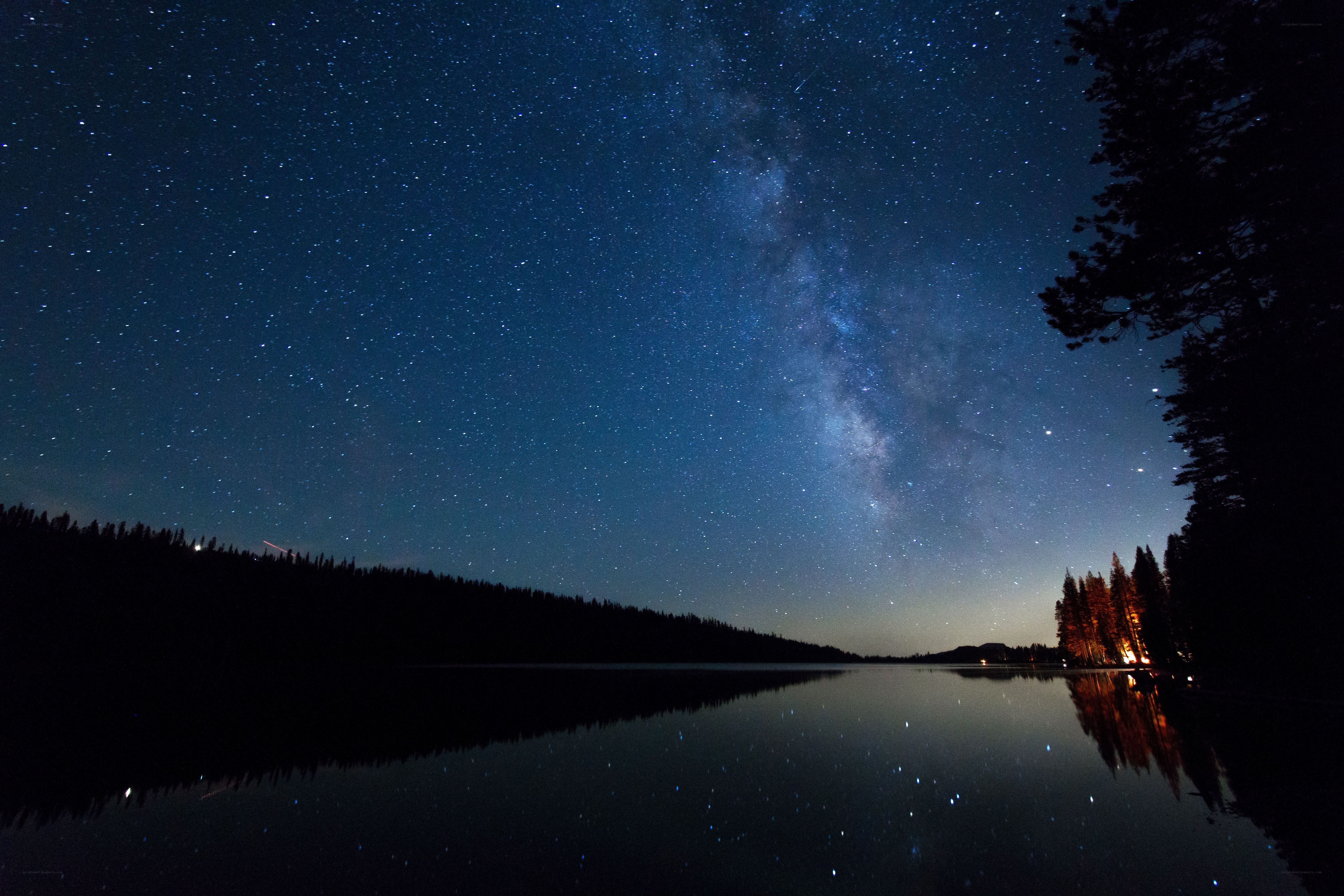 Milky Way over a calm lake