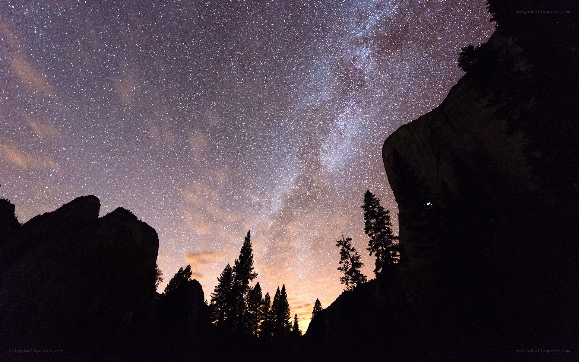 Milky Way over a canyon