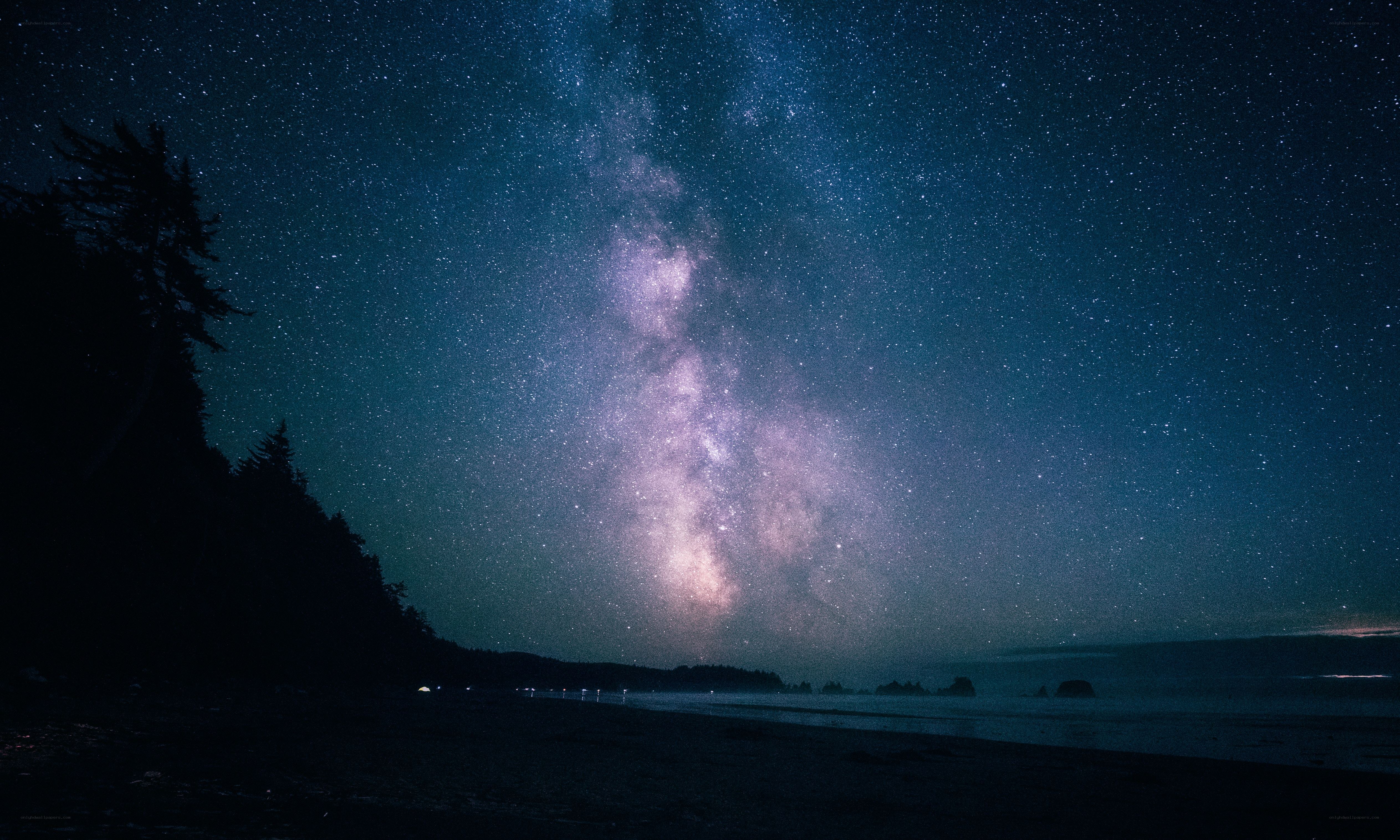 Milky Way over a coastal night