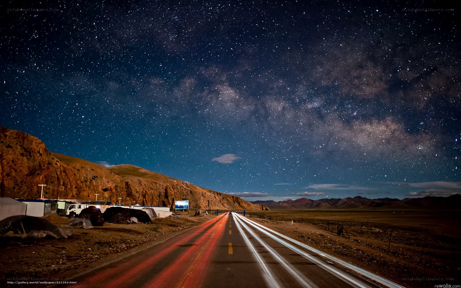 Milky Way over a desert road