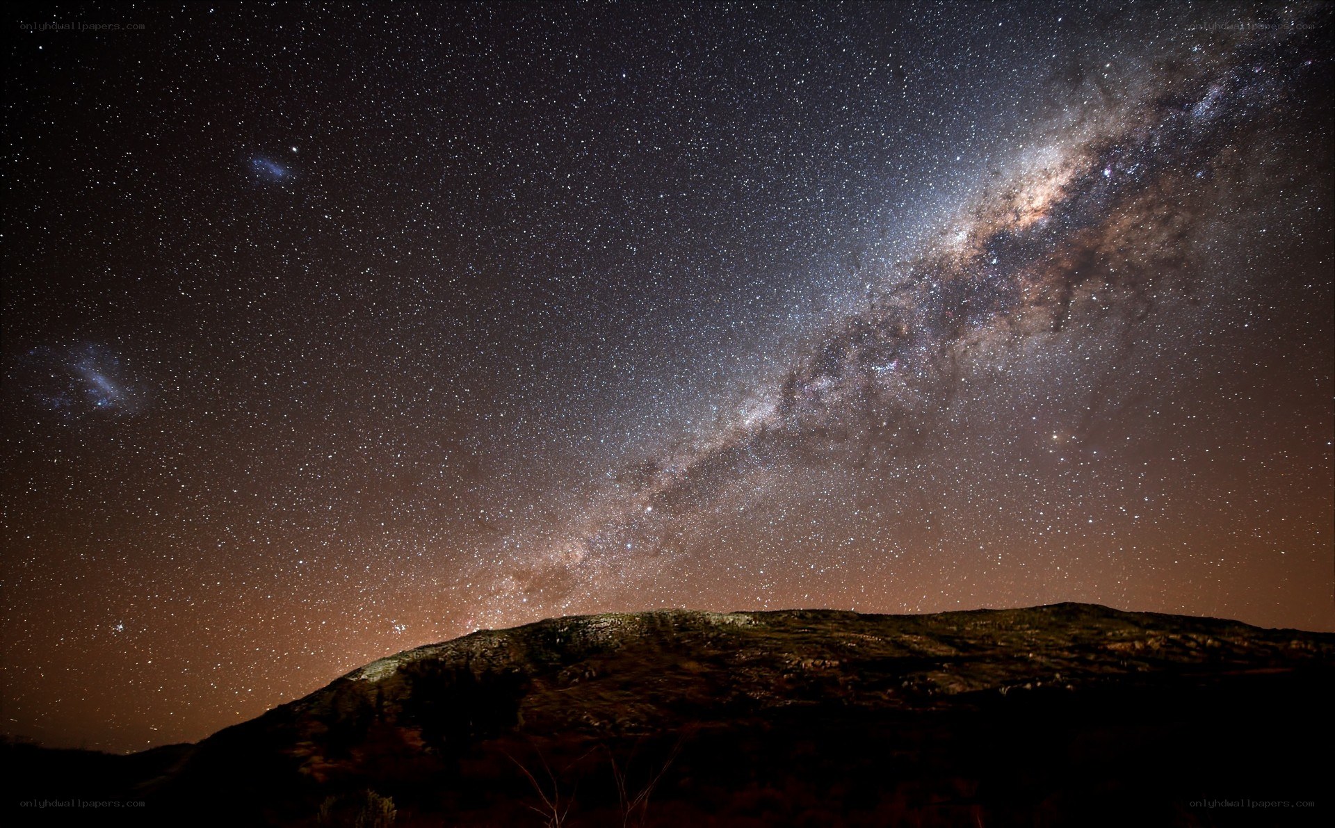 Milky Way over a hill