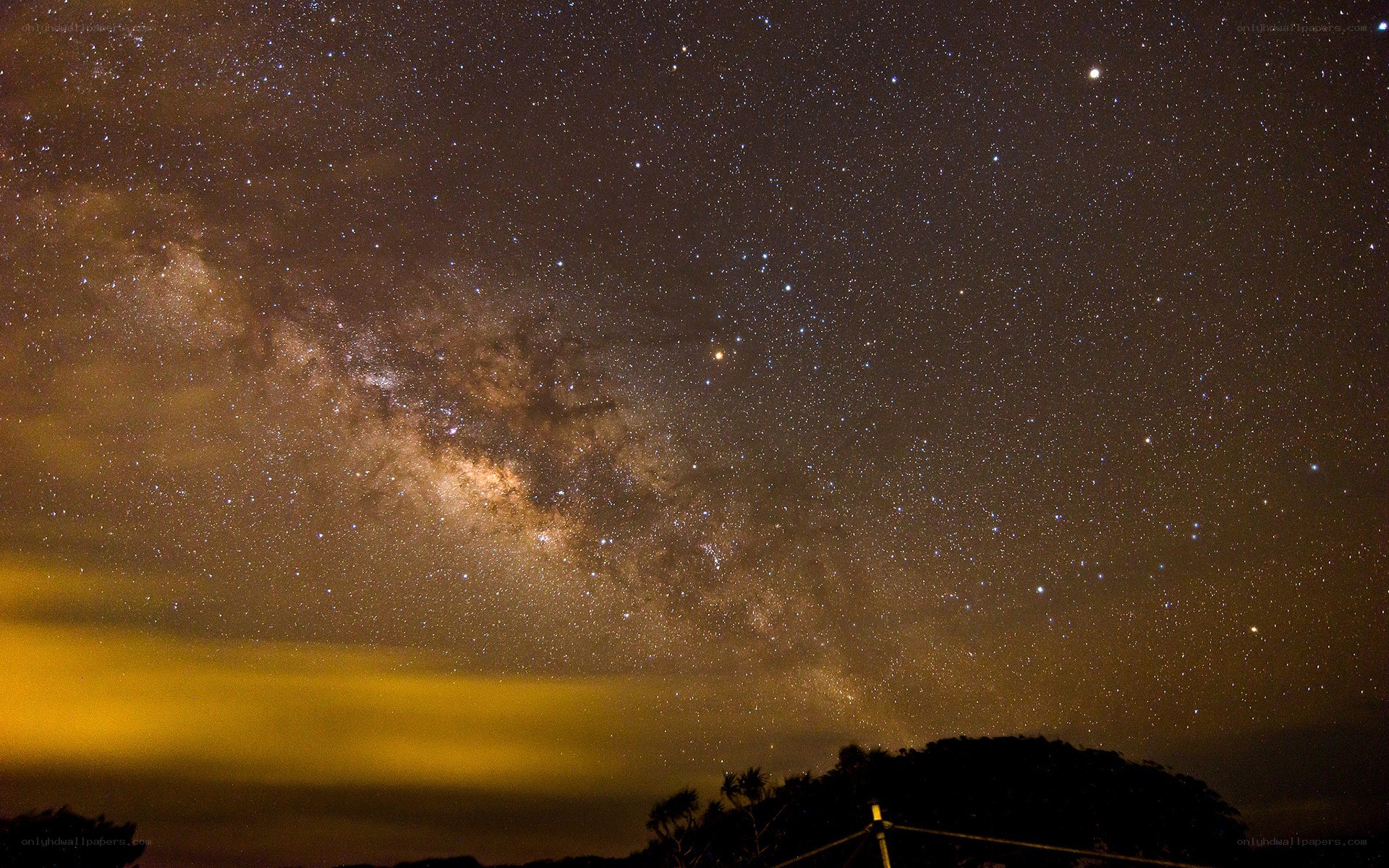 Milky Way over a hill