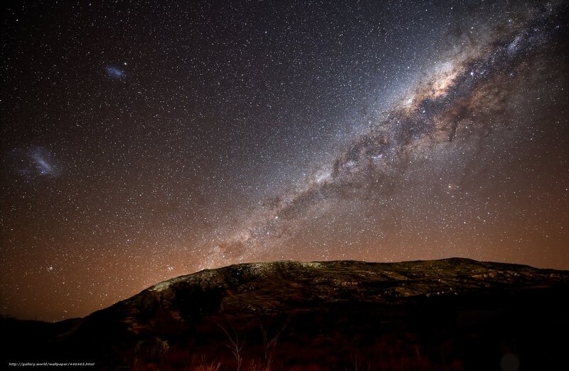 Milky Way over a hill