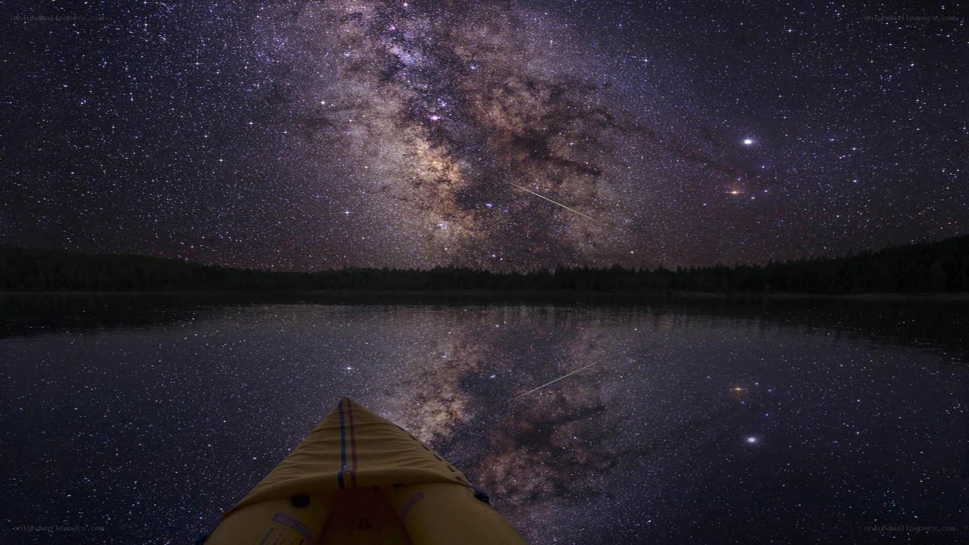 Milky Way over a lake