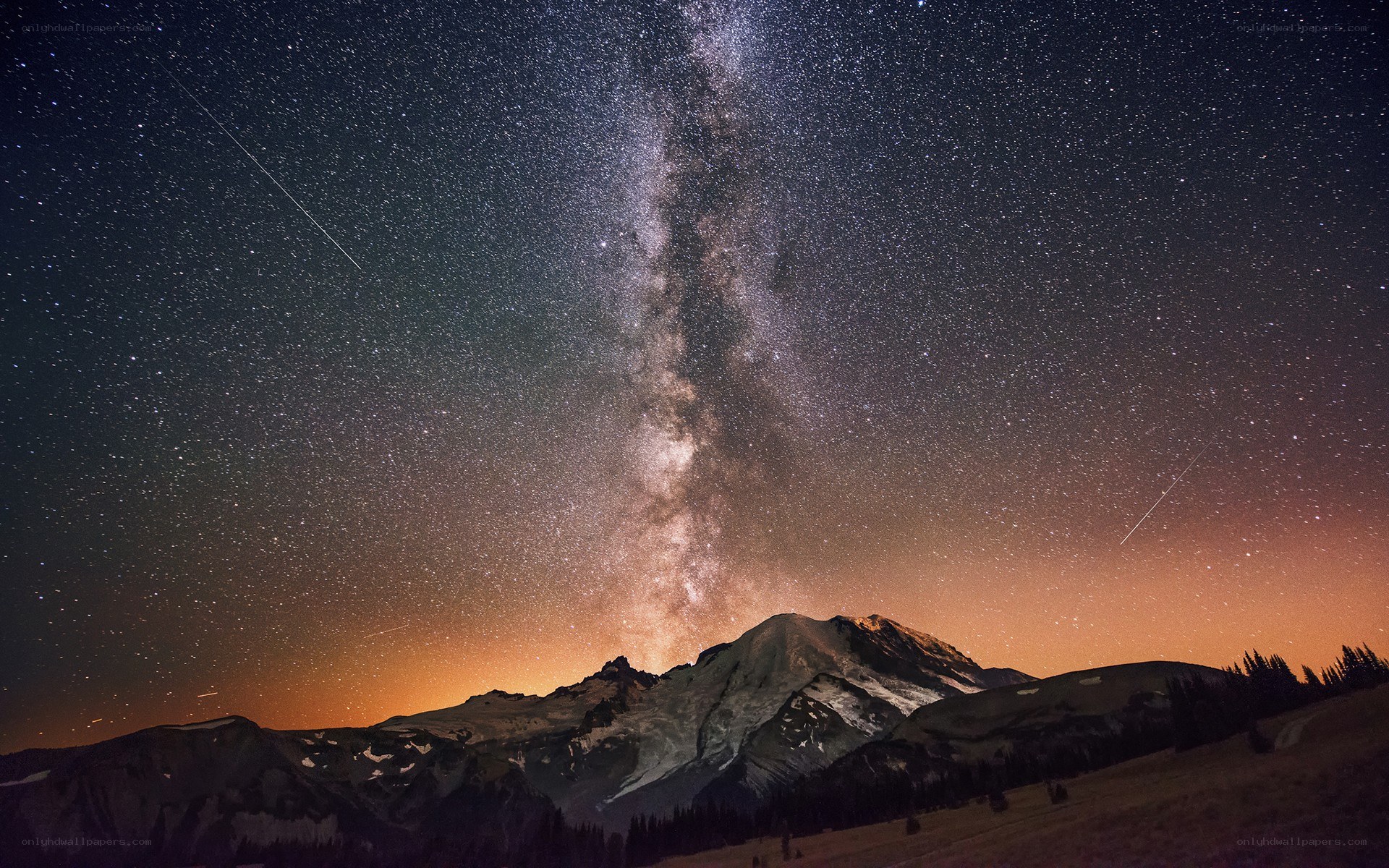 Milky Way over a mountain
