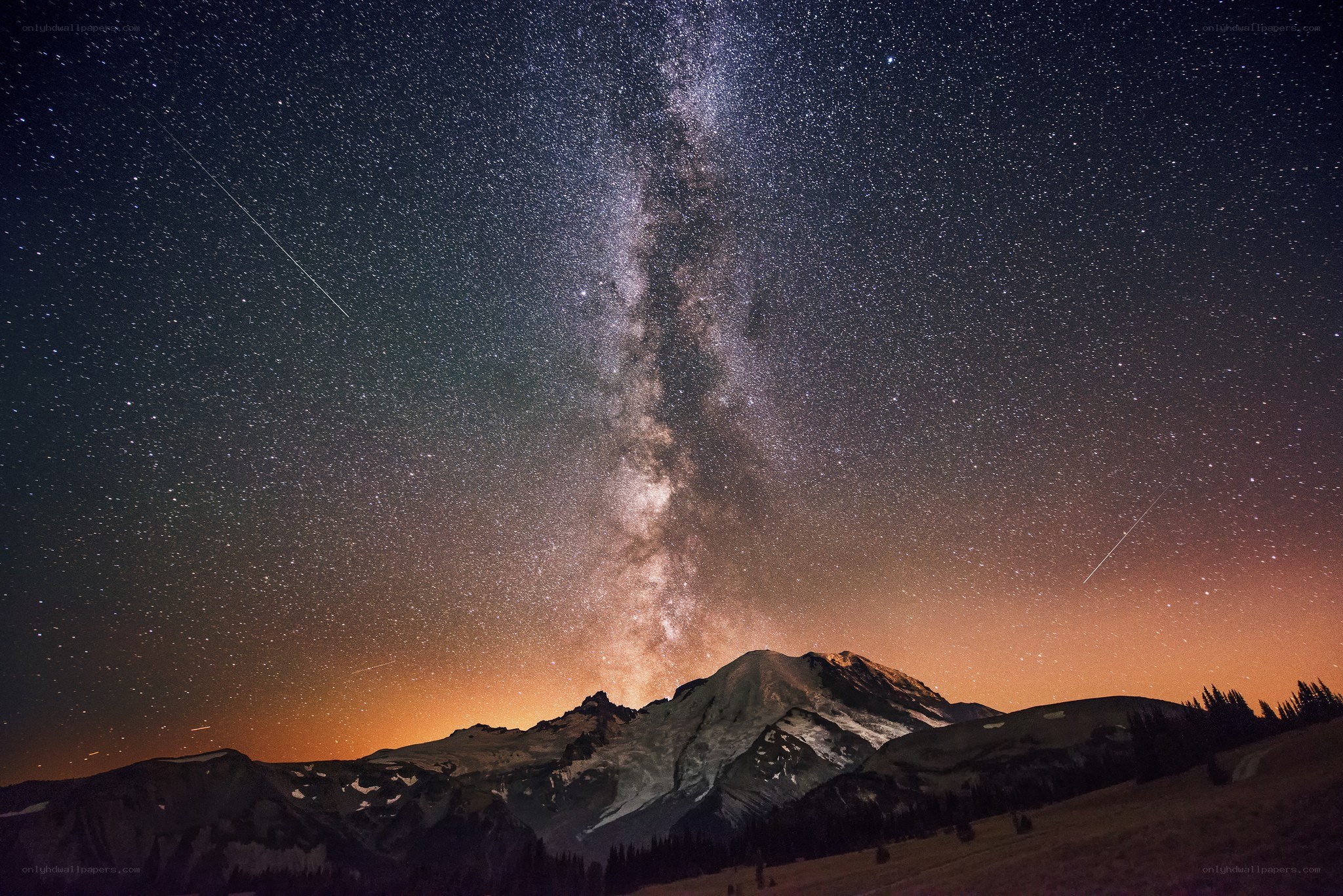 Milky Way over a mountain