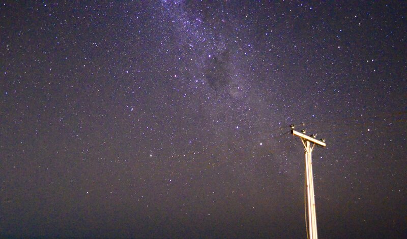 Milky Way over a utility pole
