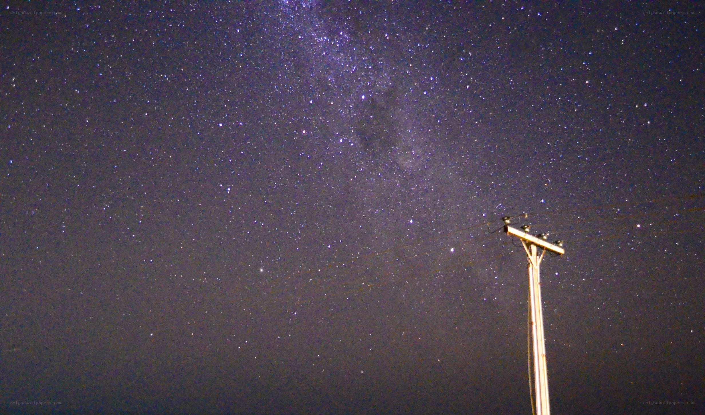 Milky Way over a utility pole