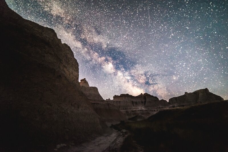 Milky Way over Badlands