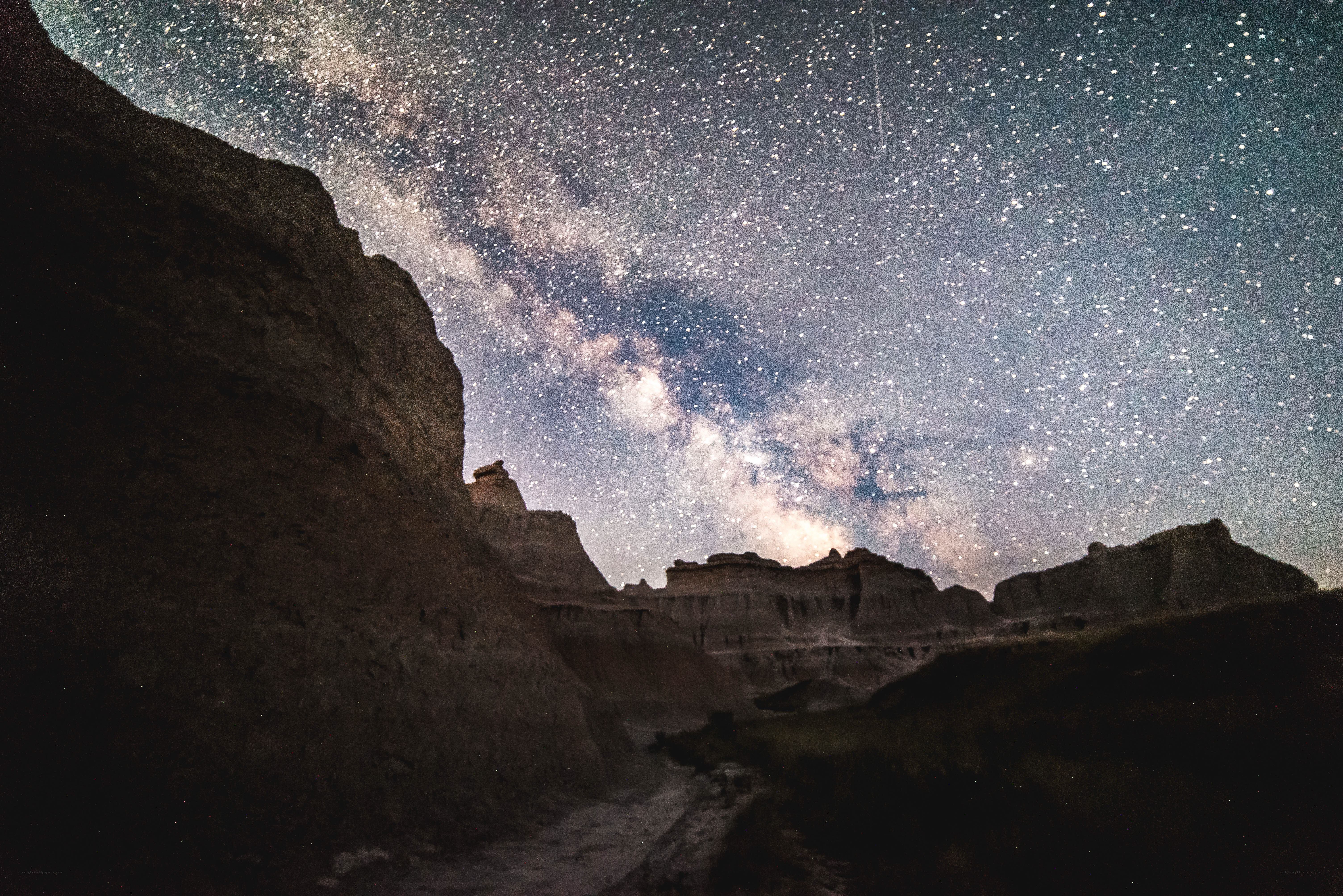 Milky Way over Badlands