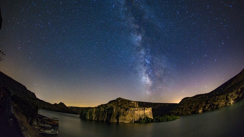 Milky Way over Canyon — Blue