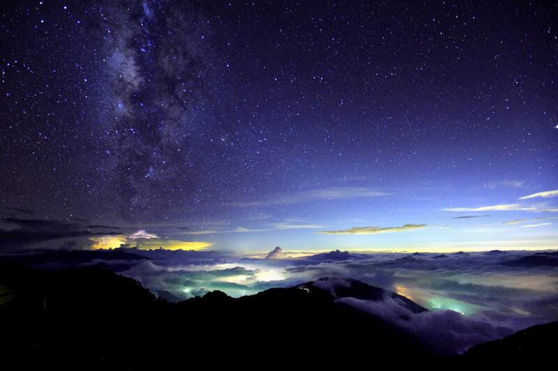 Milky Way over Clouds — Blue, Serene