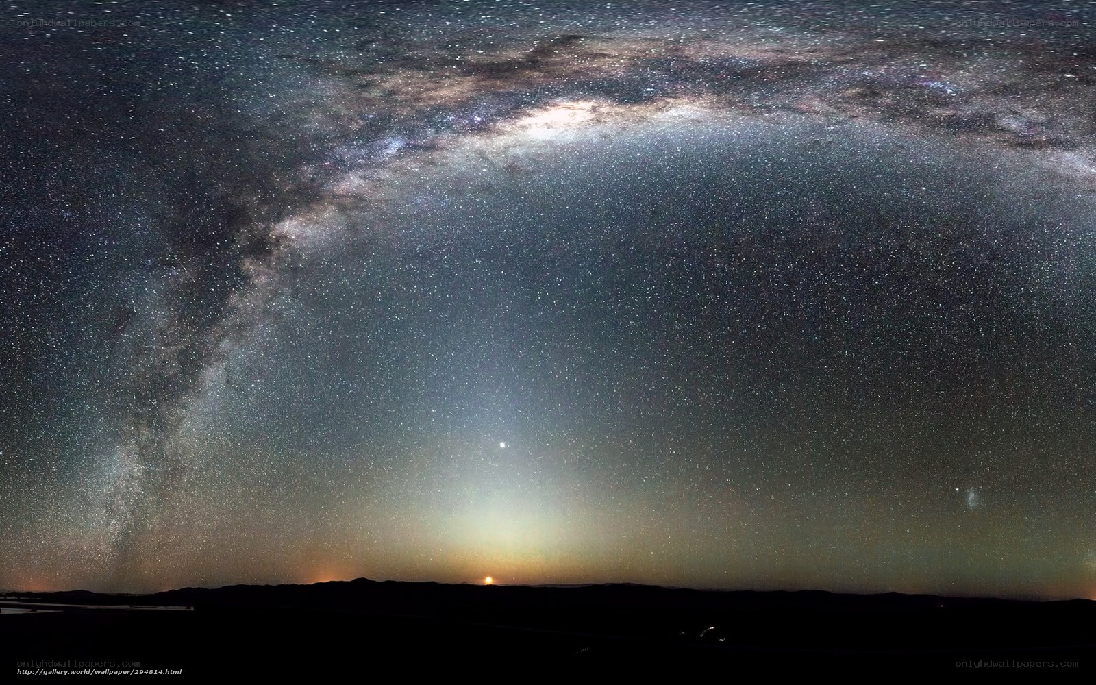 Milky Way over dark landscape