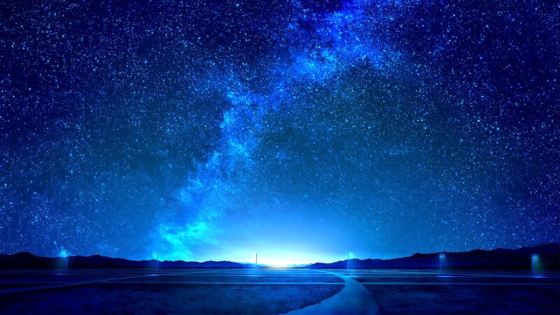 Milky Way over Desert — Blue, Serene