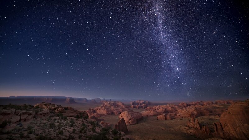 Milky Way over Desert — Blue