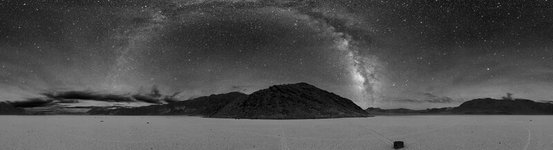 Milky Way over desert landscape