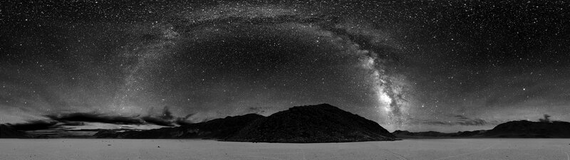 Milky Way over desert landscape