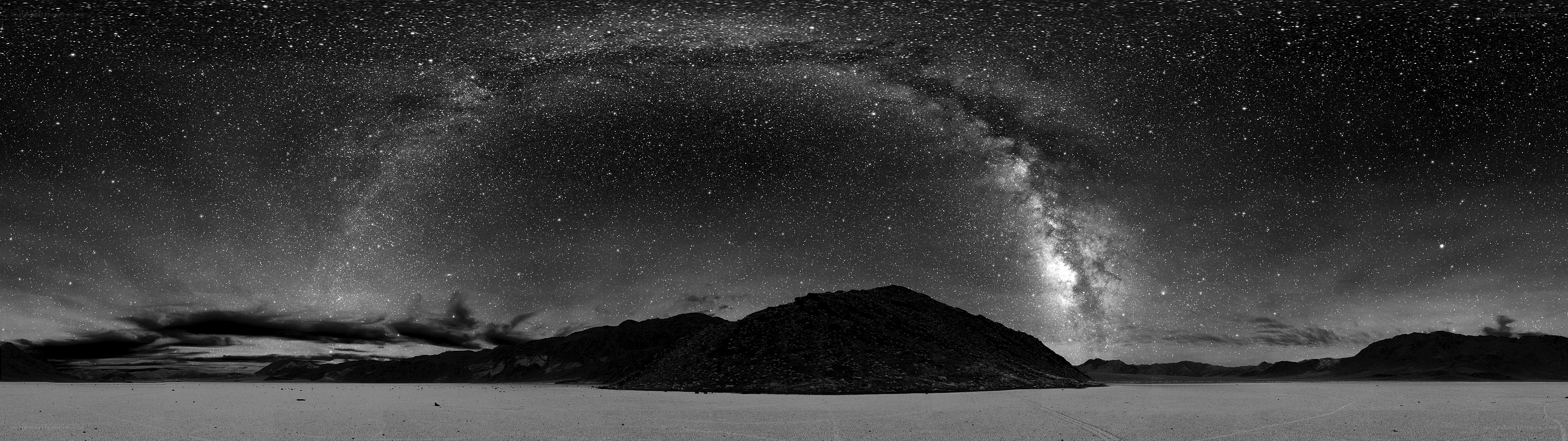 Milky Way over desert landscape