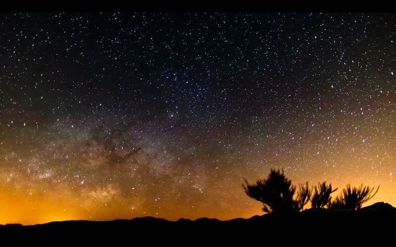 Milky Way over desert landscape