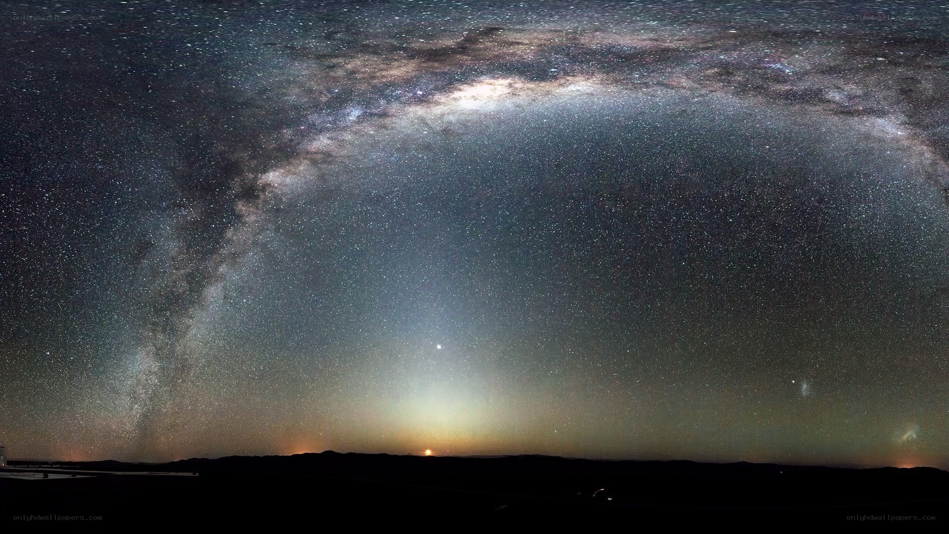 Milky Way over desert landscape