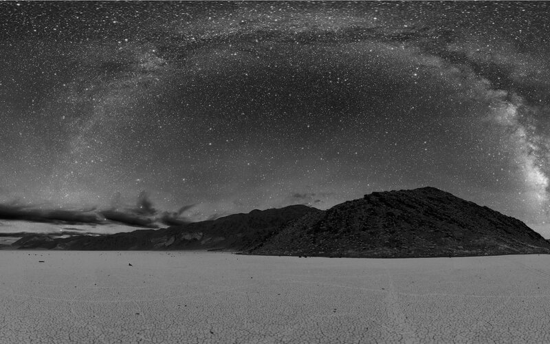 Milky Way over desert landscape