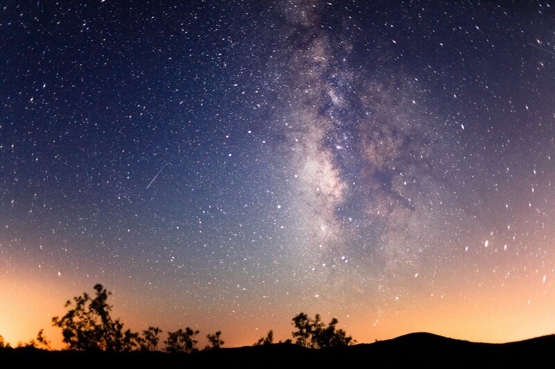 Milky Way over desert landscape