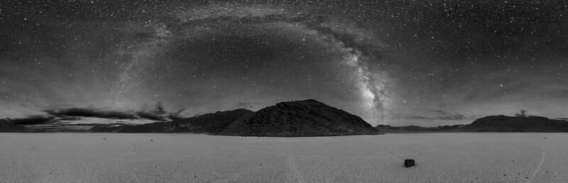 Milky Way over desert landscape