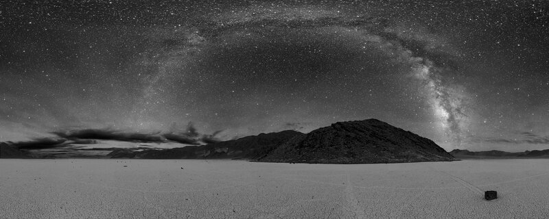 Milky Way over desert landscape