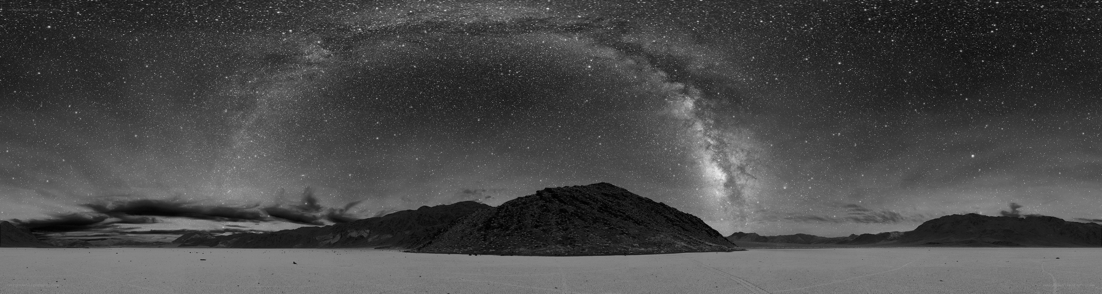 Milky Way over desert landscape