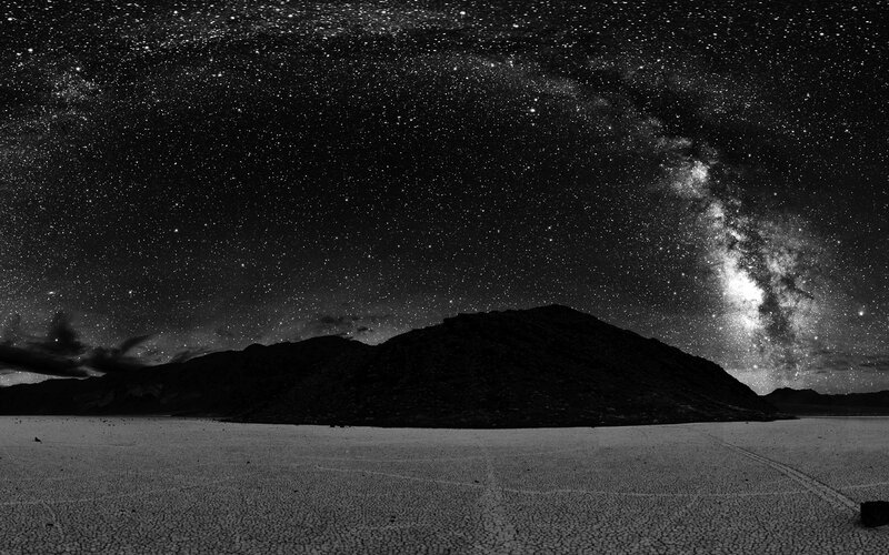 Milky Way over desert landscape