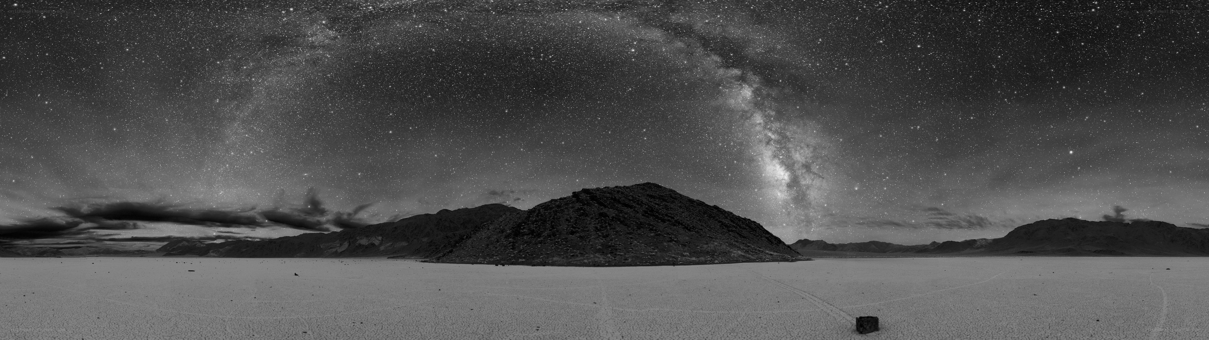 Milky Way over desert landscape