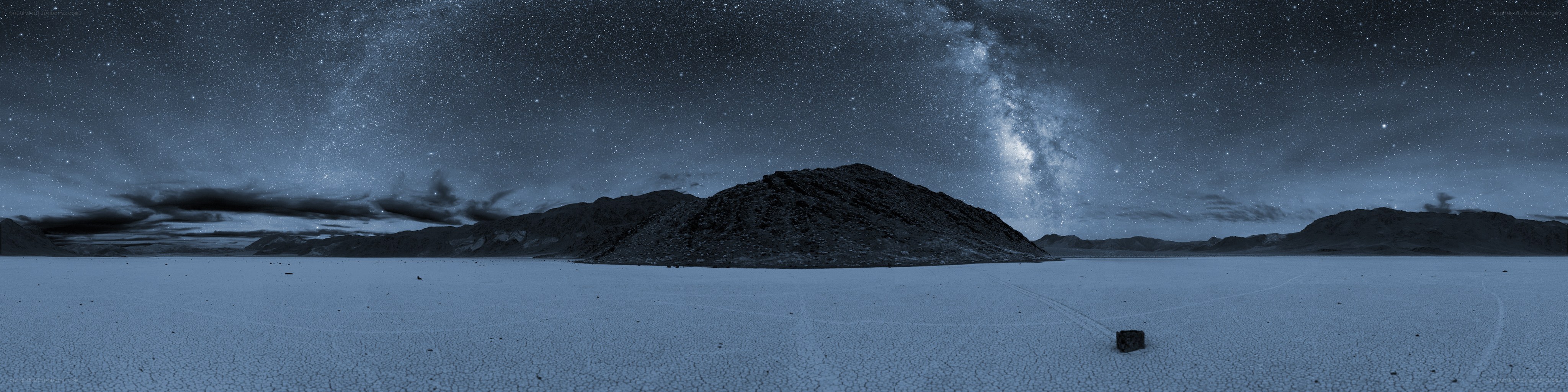 Milky Way over desert landscape